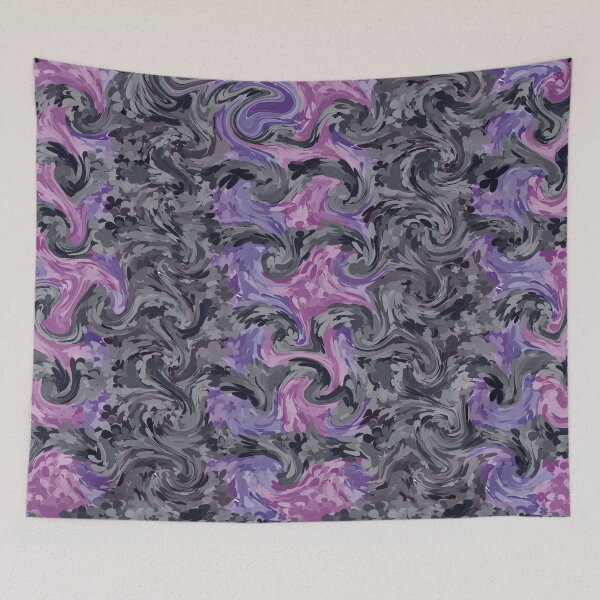 Item preview, Flowered Purple Grey Swirl Abstract Art Pattern Design designed and sold by Geo Artwork.