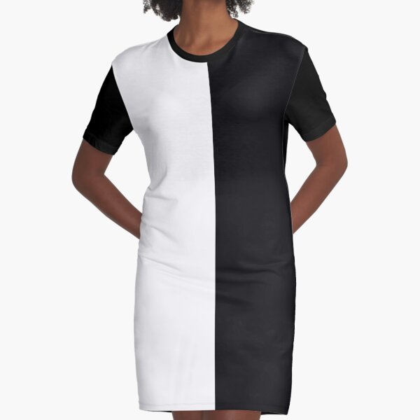 Half White Half Black Graphic T Shirt Dress By Teehowa Redbubble