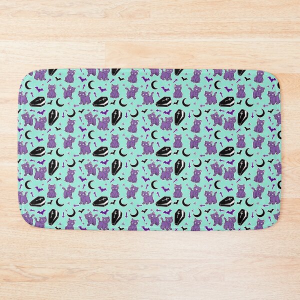 Item preview, Coffin Goth Kittens on Teal designed and sold by Cass Noel Studio.