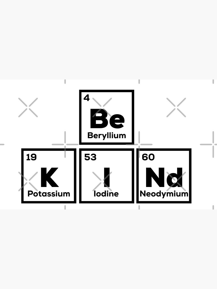 funny-chemistry-periodic-table-words-be-kind-to-every-kind-and-the-world-poster-for-sale-by-champagnemoment-redbubble