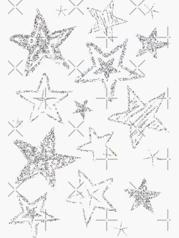 “Silver Glitter Stars” Sticker by Sleepygirl2010 | Redbubble