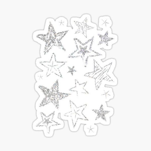 Silver Glitter Stars Sticker By Sleepygirl Redbubble