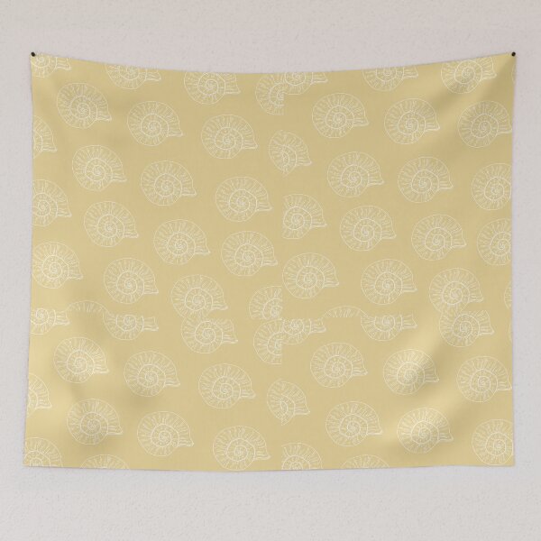 Item preview, shark eye shell aloha print pattern yellow tan white  designed and sold by maplunk.
