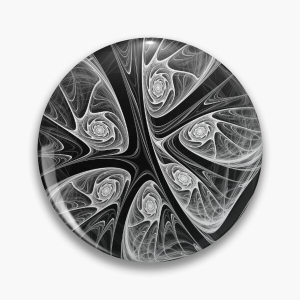 Item preview, Psytrance Design - Psychedelic Abstract Fractal - Ink 01 - White on Black designed and sold by JordanHolmes.