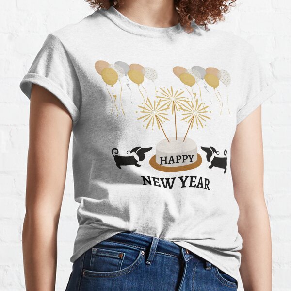 New Year Cake & Sparklers-dtt Classic T-Shirt