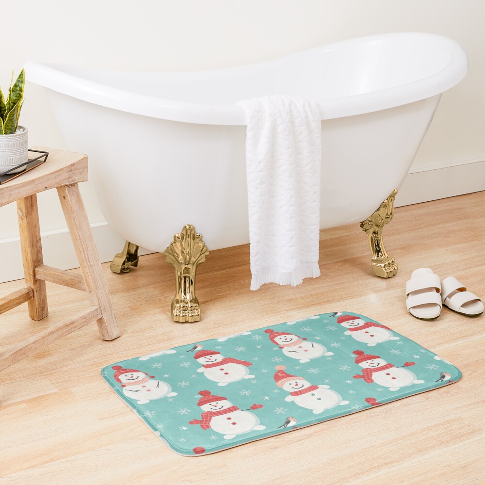 Merry Snowmen Bath Mat