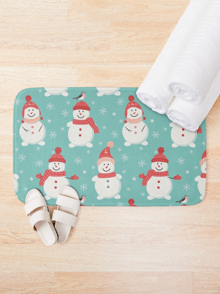Alternate view of Merry Snowmen Bath Mat