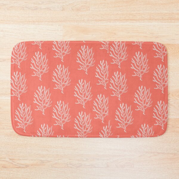 Item preview, coral aloha wear print pattern hawaii salmon pink and white  designed and sold by maplunk.