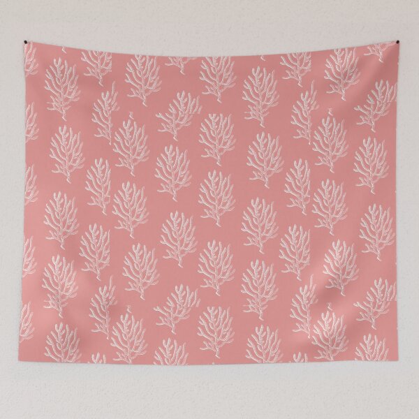 Item preview, coral aloha wear print pattern hawaii pink and white  designed and sold by maplunk.