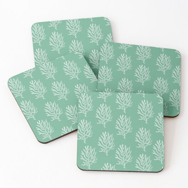 Item preview, coral aloha wear print pattern hawaii light green mint and white designed and sold by maplunk.