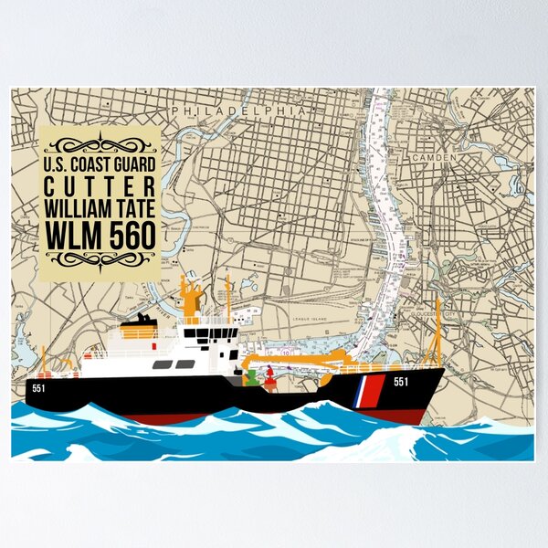 Chart Art - Coast Guard Cutter William Tate Poster