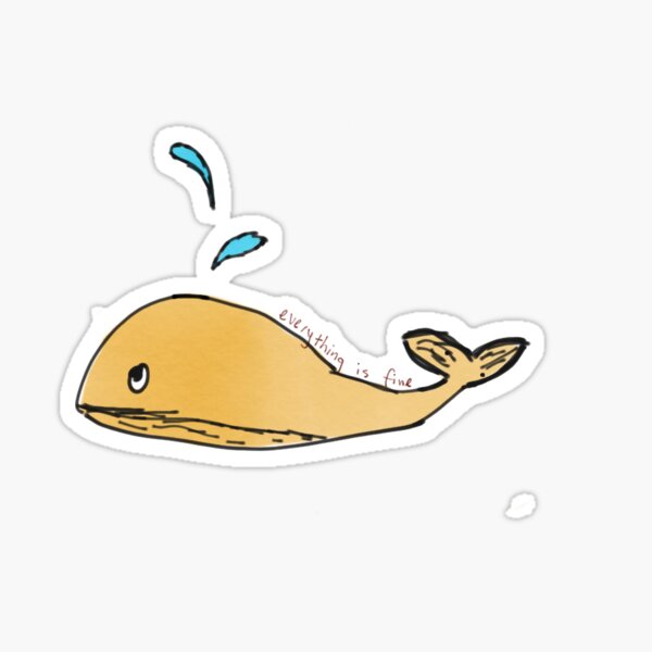 Orange Whale Sticker