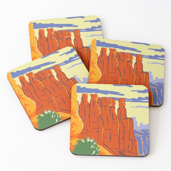 Item preview, Bryce Canyon National Park in Paunsaugunt Plateau Garfield County and Kane County Utah WPA Poster Art Color designed and sold by retrovectors.