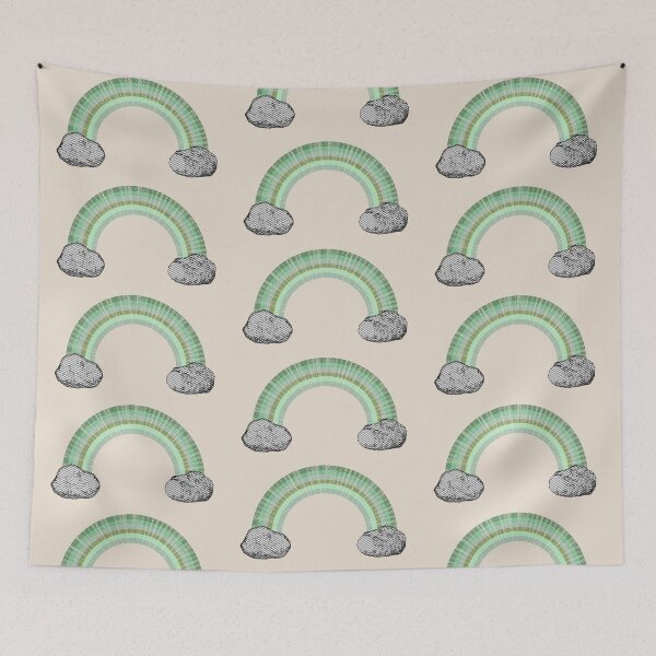 Item preview, Vintage Sage Green Rainbow (Light Background) designed and sold by TheEditrix.
