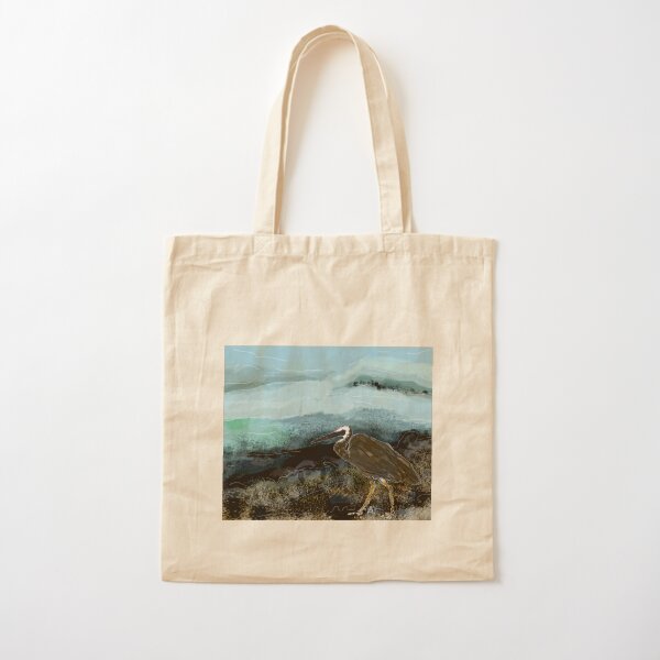 Heron - night Cotton Tote Bag