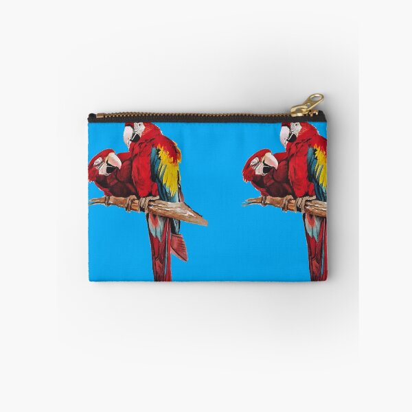 Item preview, Red Macaw Parrot Watercolor Painting on Blue designed and sold by Sarah  Rajkotwala.