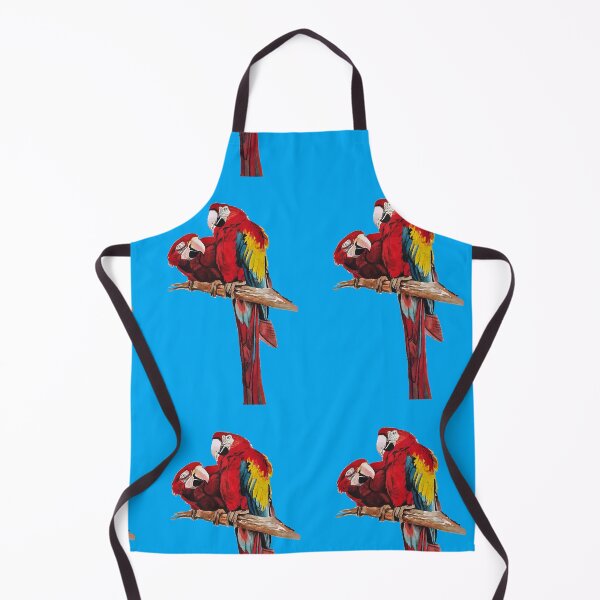 Item preview, Red Macaw Parrot Watercolor Painting on Blue designed and sold by Sarah Rajkotwala.