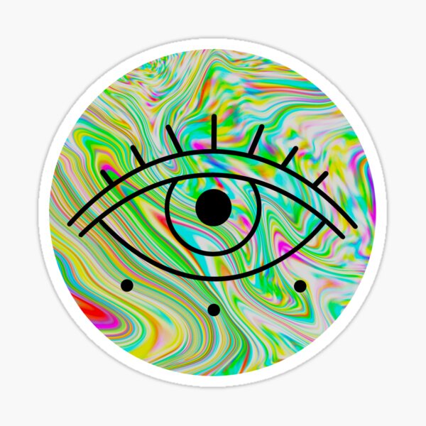 Tie Dye Evil Eye Sticker For Sale By Evertold Redbubble