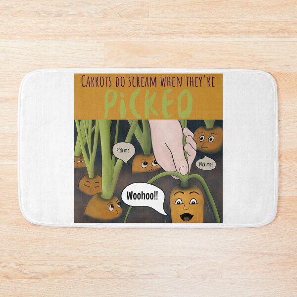 Item preview, Carrots Do Scream  When They’re Picked - funny cartoon on white background designed and sold by Crystal Raymond.
