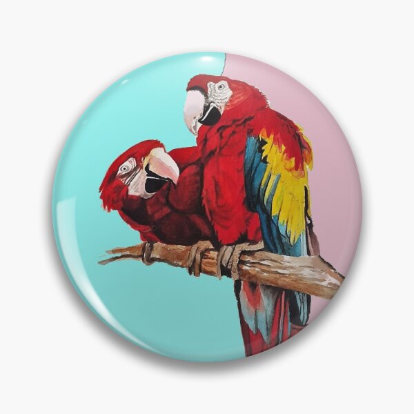 Item preview, Macaw Parrot Watercolor Painting on Aqua and Pink designed and sold by Sarah  Rajkotwala.
