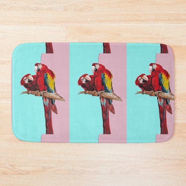 Item preview, Macaw Parrot Watercolor Painting on Aqua and Pink designed and sold by Sarah  Rajkotwala.