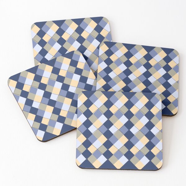 Item preview, Blue Beige and Olive Drab Squares and Argyle  designed and sold by tulipdesign.