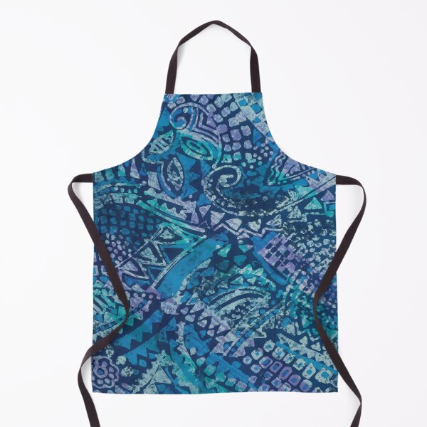 Item preview, Abstract Geometric Batik in Blues designed and sold by Leslie Rogers Todder.