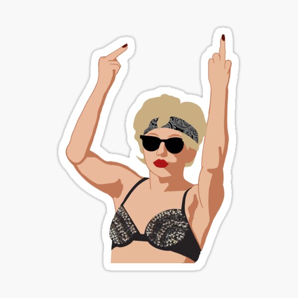 Sujetador con pinchos en el dedo medio de Lady Gaga Pegatina