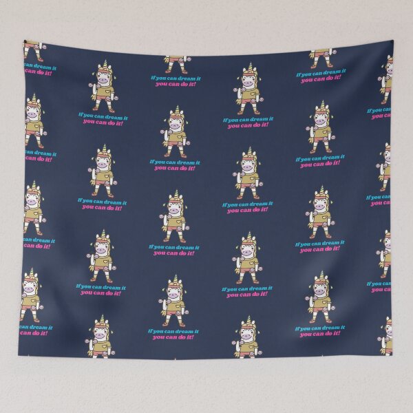Item preview, Unicorn Motivational Workout If You Can Dream It You Can Do It designed and sold by FitFabFunny.