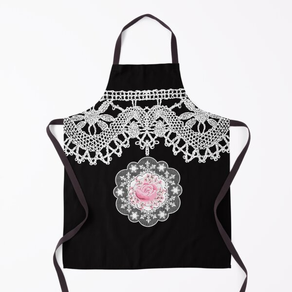 Item preview, Vintage White Lace on Black and Rose designed and sold by SloganExpress.