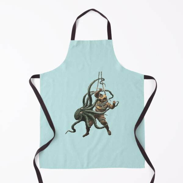 Item preview, Vintage Diver with Diving Helmet Fighting an Octopus designed and sold by urmaddad.