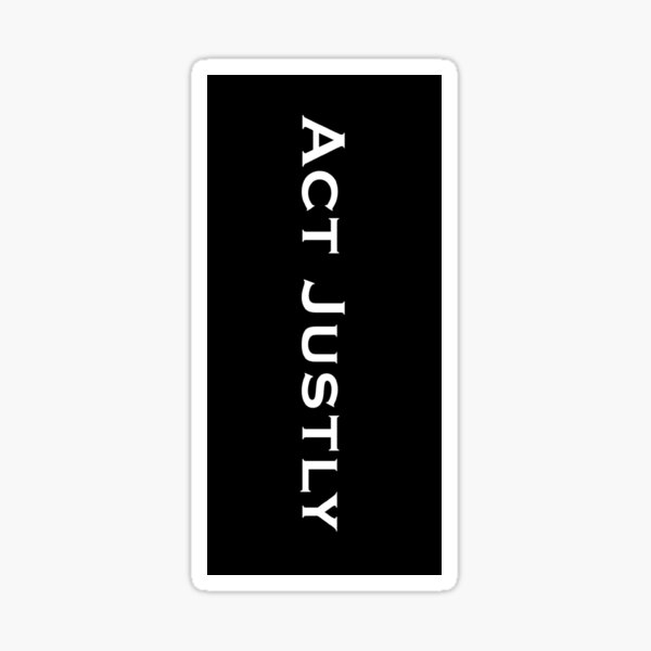 Vista previa del artículo con la obra «Actuar con justicia en blanco y negro», diseñado y vendido por Brenander.