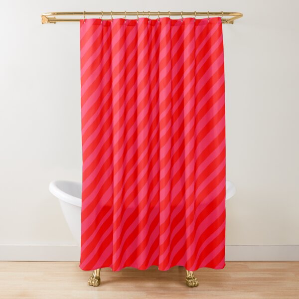Red Stripe Art | Pink Stripe | Modern Art Stripes | Abstract Art | Line Art | Stripe Design Shower Curtain