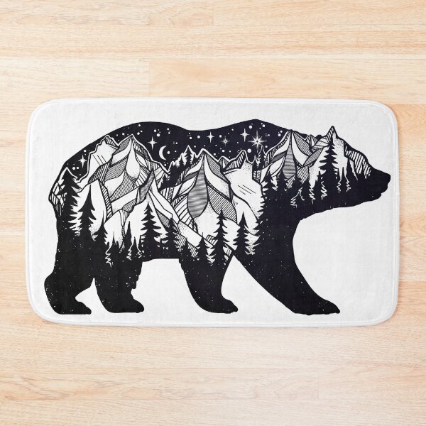 Item preview, Wanderlust California Bear Silhouette with Mountains Landscape, Trees, Moon & Stars designed and sold by Magnetic Pajama.