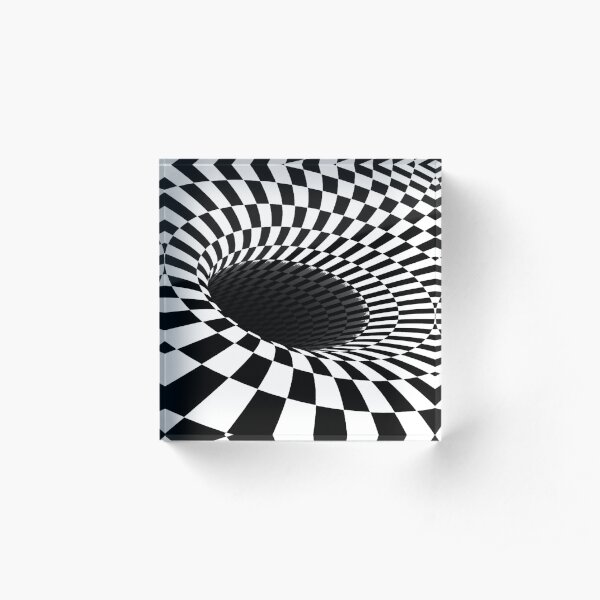 Illusion is a step away from reality and optical illusions are those that relate images we see to others that we visualize, perceive, or relate to Acrylic Block