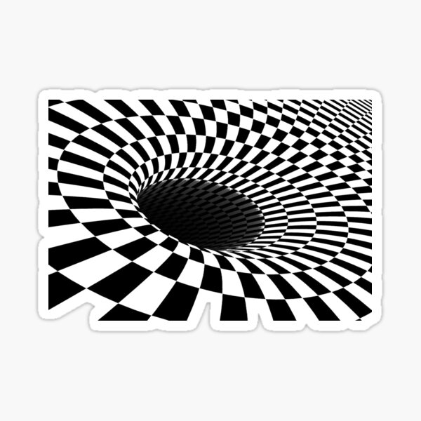 Illusion is a step away from reality and optical illusions are those that relate images we see to others that we visualize, perceive, or relate to Sticker