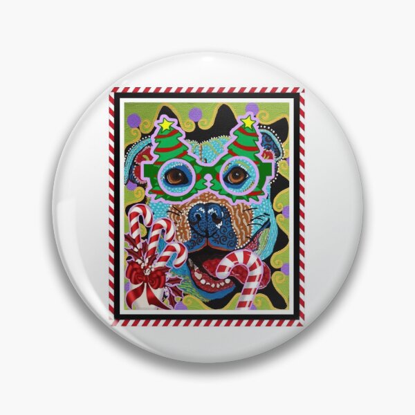 Aperçu de l'œuvre Candy Cane Christmas Pit Bull par Krelly Designs créée et vendue par KrellyDesigns.