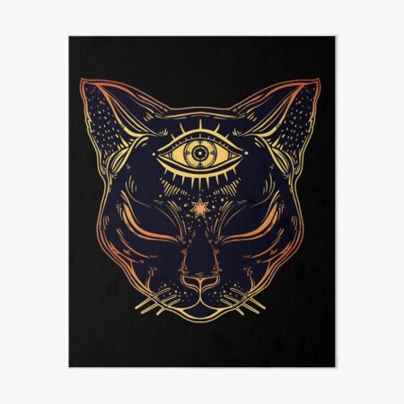 Egyptian Cat with Third Eye Open Art Board Print
