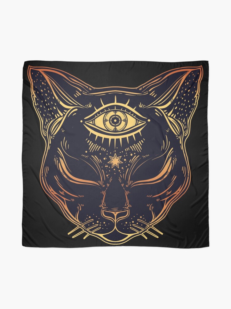 Alternate view of Egyptian Cat with Third Eye Open Scarf