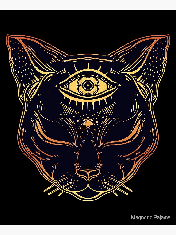 Egyptian Cat with Third Eye Open by MagneticMama