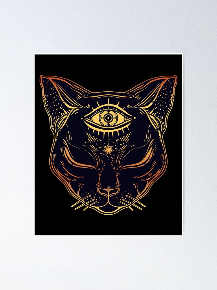 Alternate view of Egyptian Cat with Third Eye Open Poster