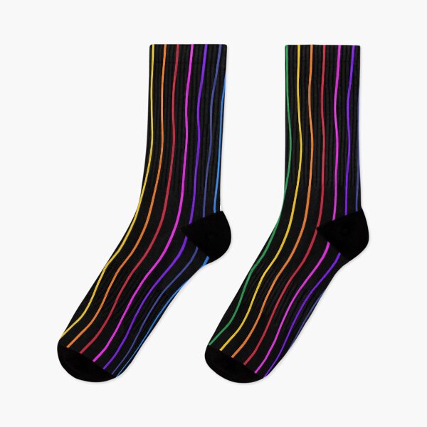 Item preview, Vintage black and narrow rainbow stripes - vertical designed and sold by LittleBettyMakes.