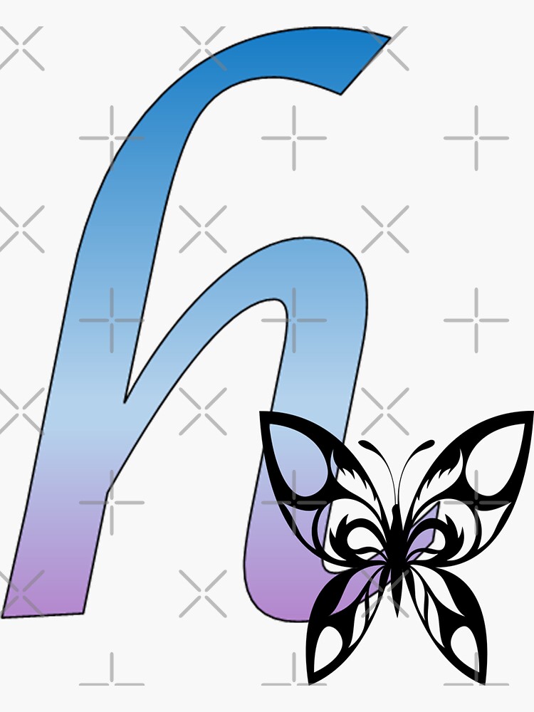 Butterfly Silhouette on Monogram Letter G Gradient Blue Purple