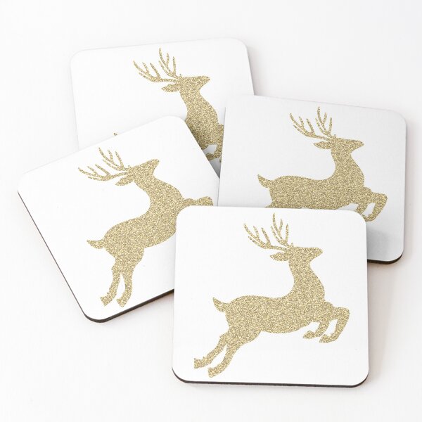 Item preview, Gold Glitter Flying Reindeer designed and sold by JJRenae.