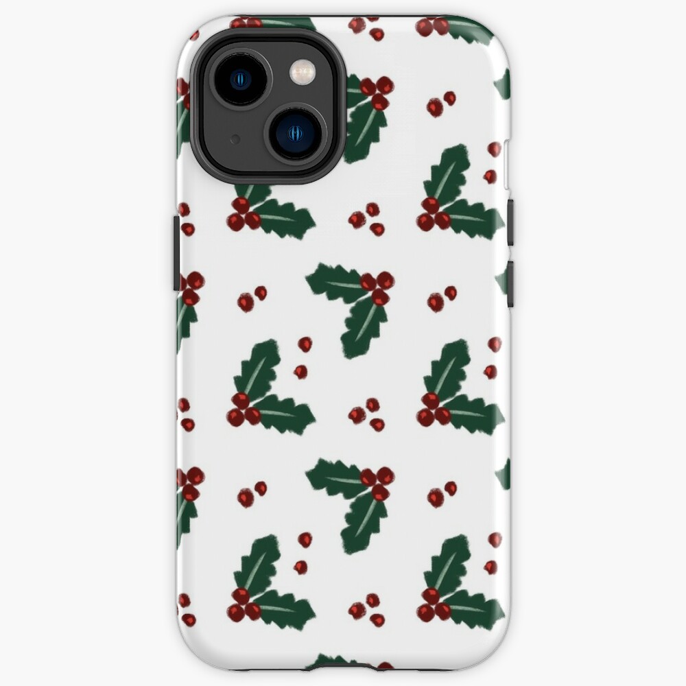 Holly Christmas Pattern iPhone Case