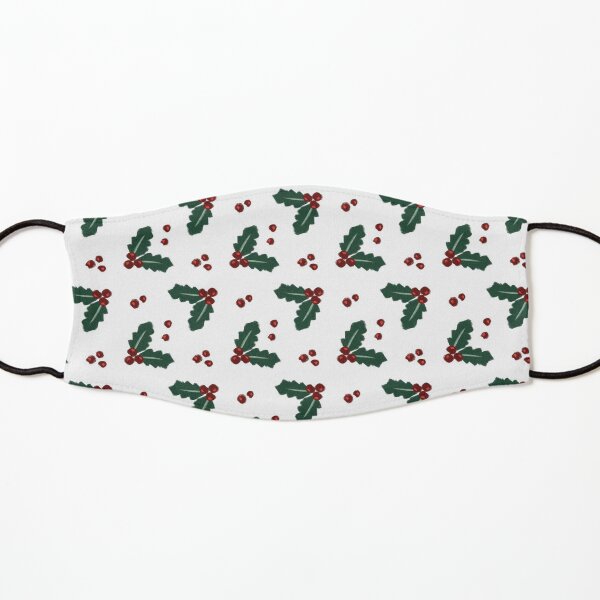 Holly Christmas Pattern Kids Mask