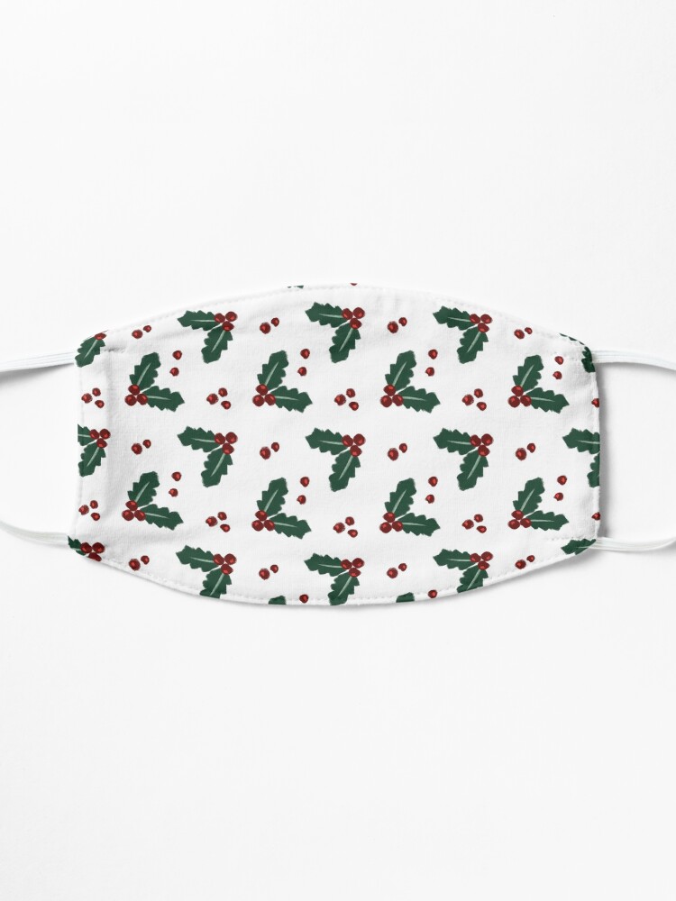Alternate view of Holly Christmas Pattern Mask