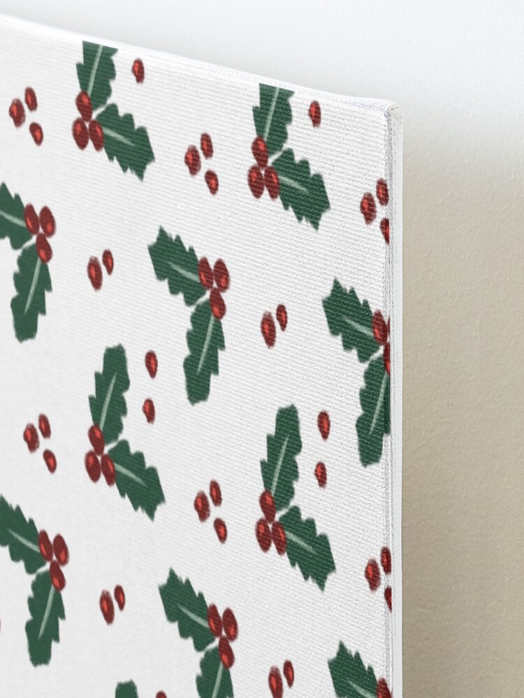 Alternate view of Holly Christmas Pattern Mounted Print