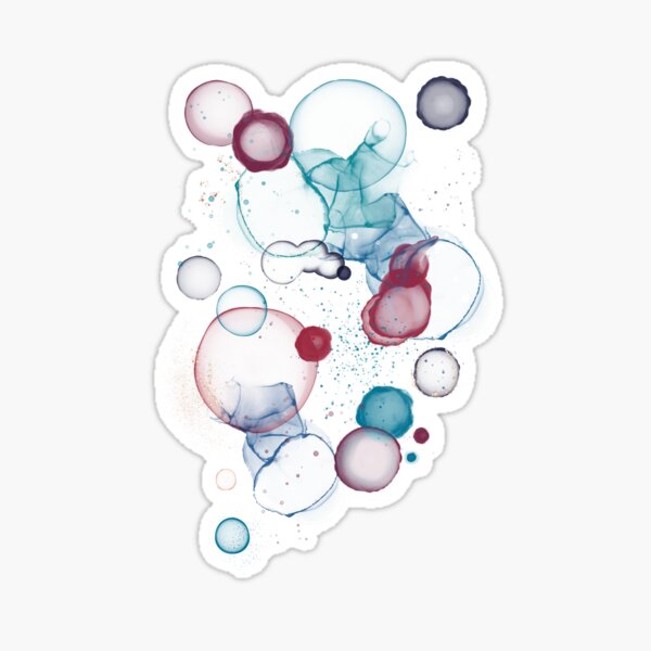 Bright bubbles and Ink Sticker