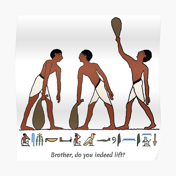 "Ancient Egyptian Weightlifters" Poster for Sale by kamategypt Redbubble